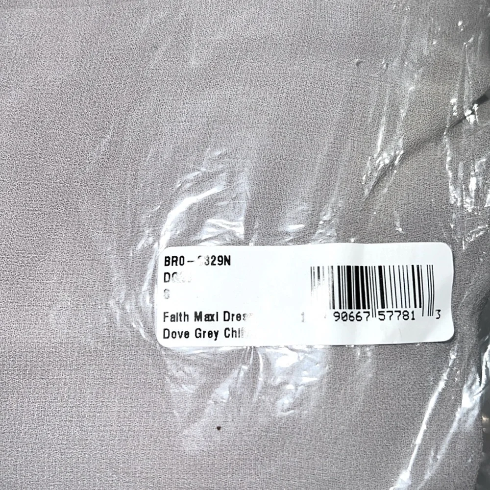 NWT NIP SHOW ME YOUR MUMU Faith Maxi Dress Dove Grey Chiffon Size: Small - Picture 5 of 5